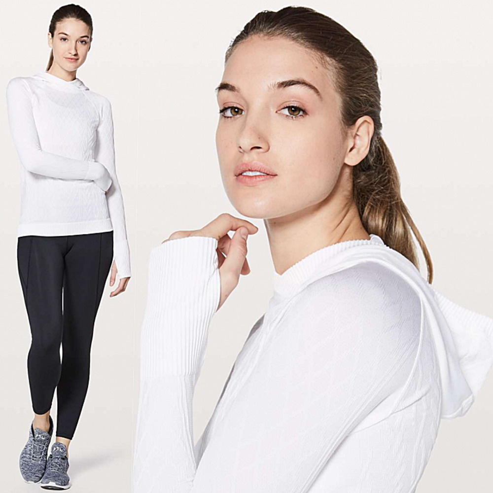 Lululemon Run Long Sleeve Hoodie White Size 4 NWOT